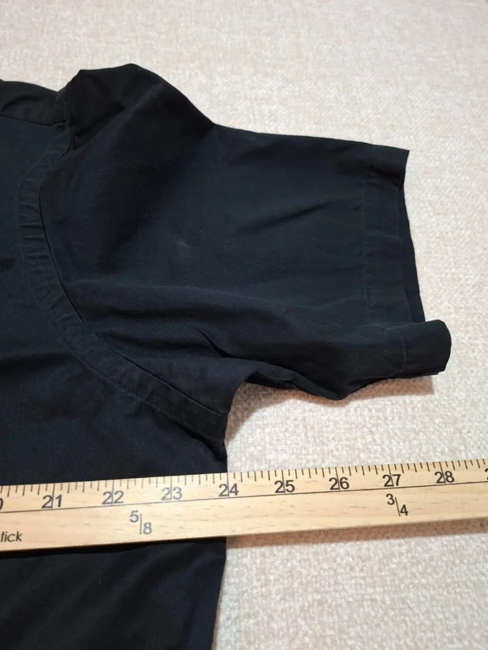 Ralph Lauren Classic Fit Black Button Front Short Sleeve Shirt Men's L